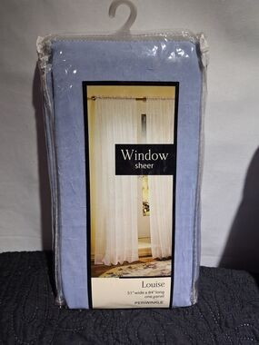 Window Sheer Louise Periwinkle Curtain Panel